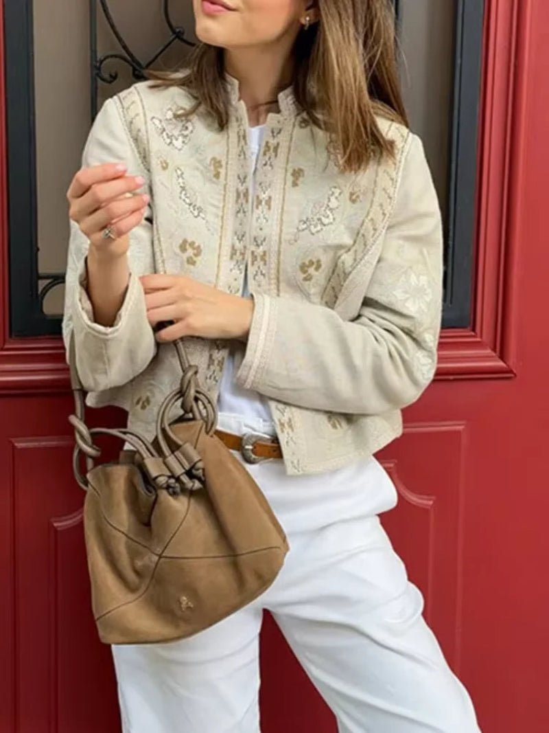 Layla Floral Print Cropped Jacket
