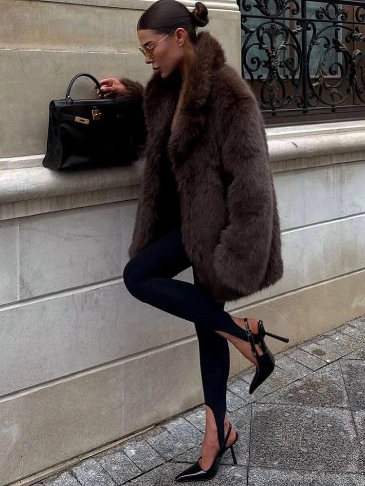 Oversized frakke Lena i imiteret pels
