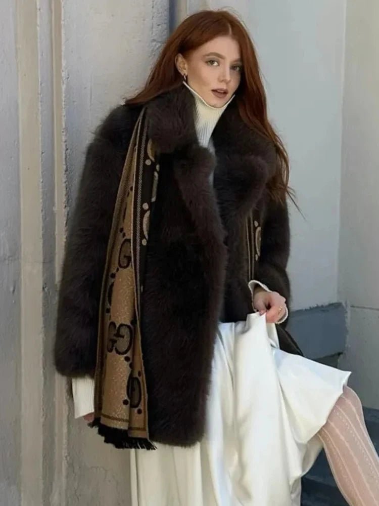 Oversized frakke Lena i imiteret pels