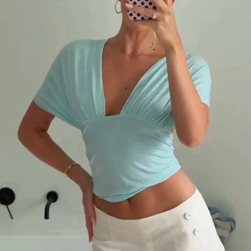 Leonor cropped tanktop med snøredetaljer