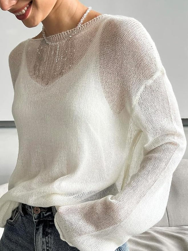 Lilian gennemsigtig løstsiddende pullover