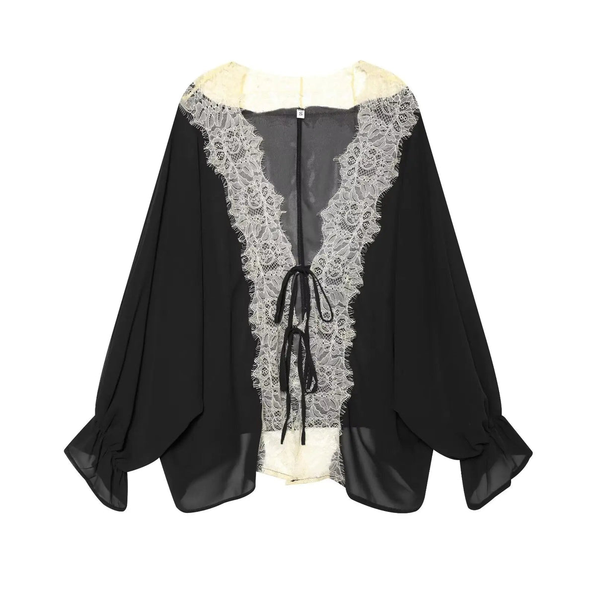 Lisa bluse med blondepatchwork