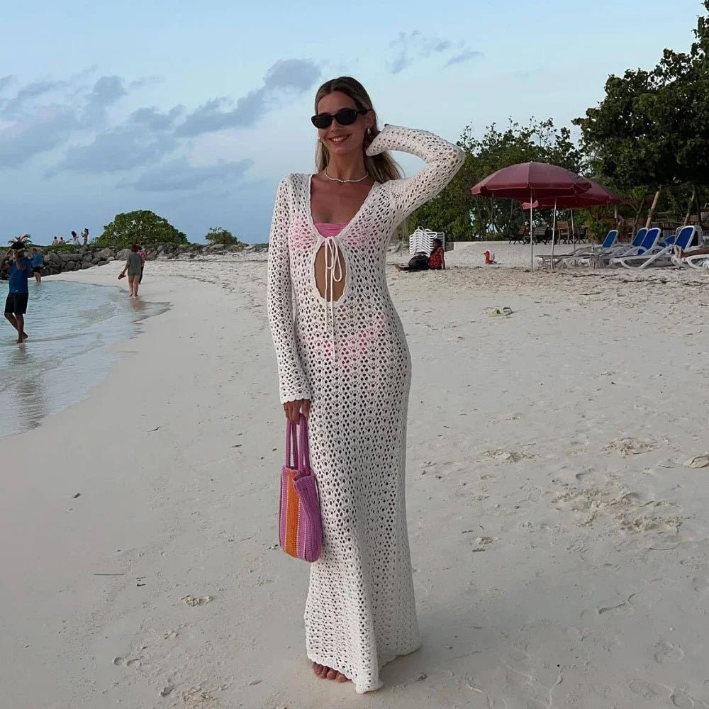 Lori hæklet strandkjole med hulmønster