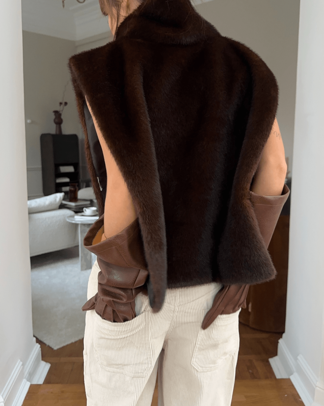 Lorna Faux Fur Turtleneck Vest