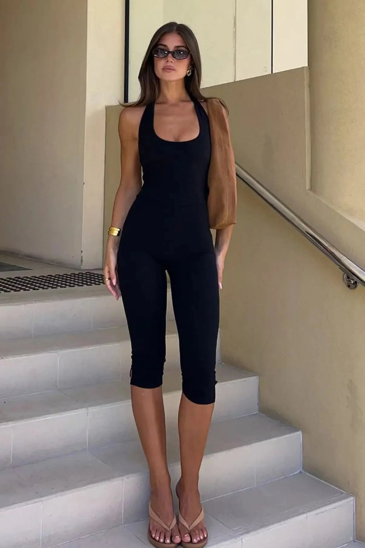 Lucy halterneck-jumpsuit med bar ryg