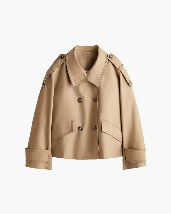 Lucy kort trenchcoat med opretstående krave