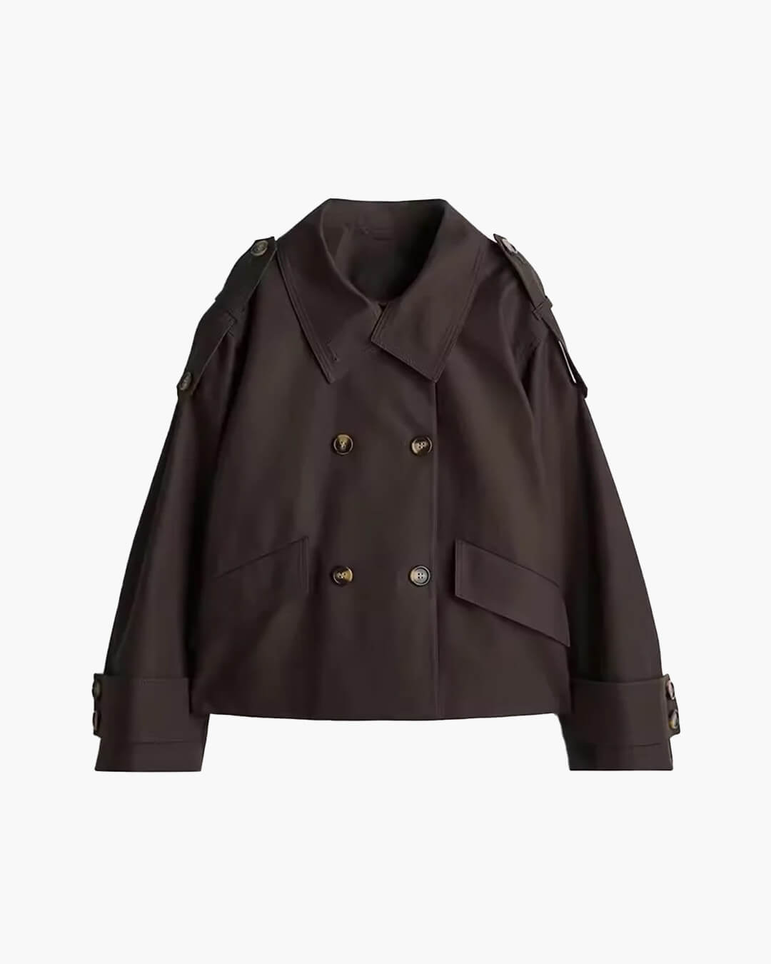 Lucy kort trenchcoat med opretstående krave