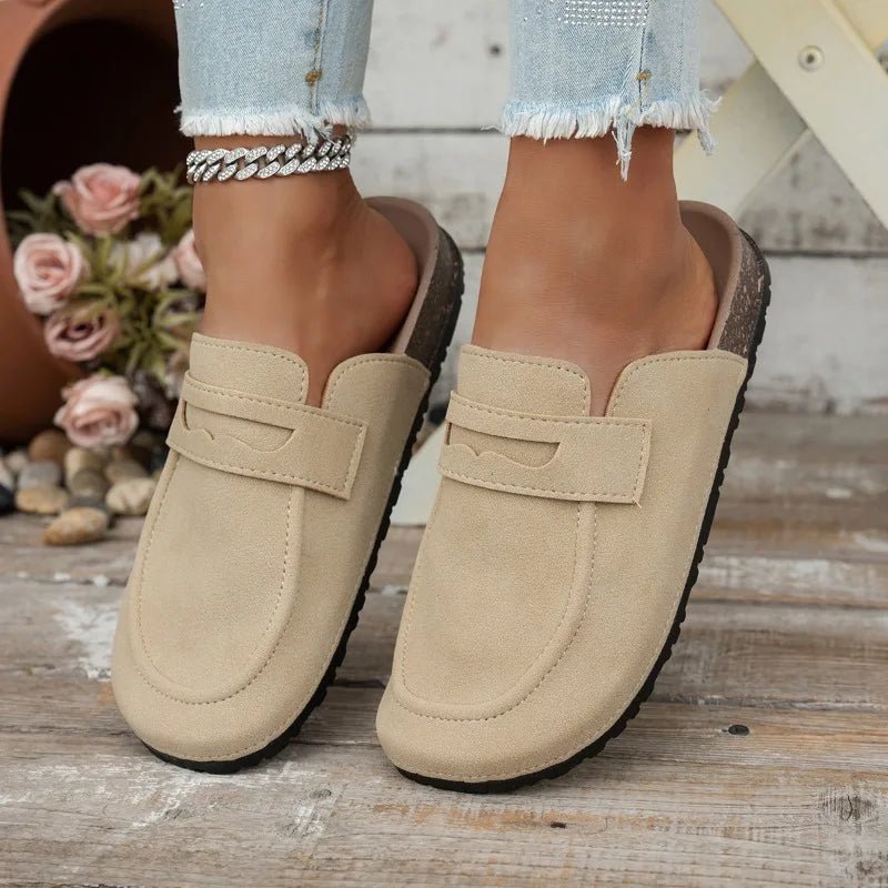 Manon mules med kork og ruskindslook