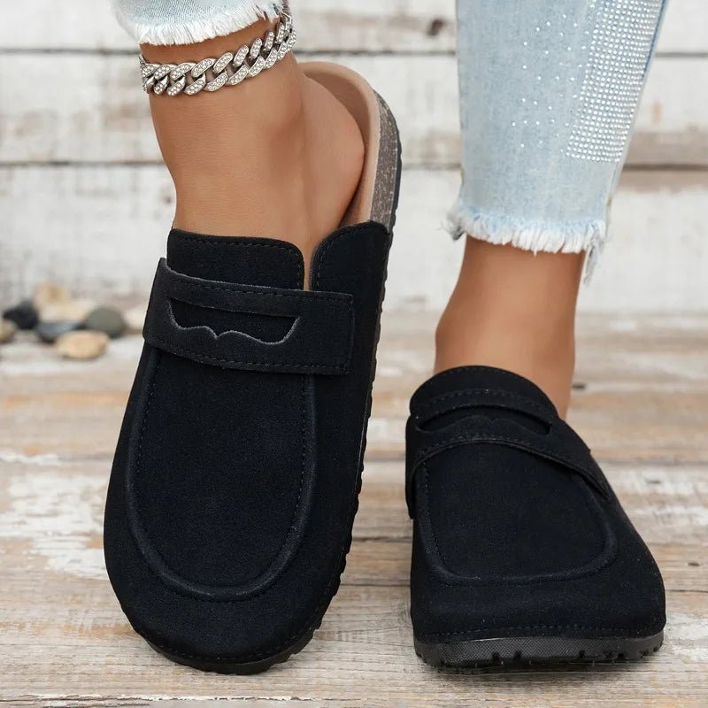 Manon mules med kork og ruskindslook