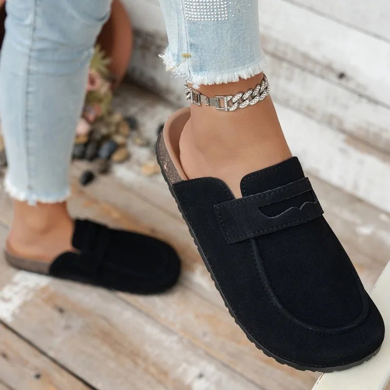 Manon mules med kork og ruskindslook