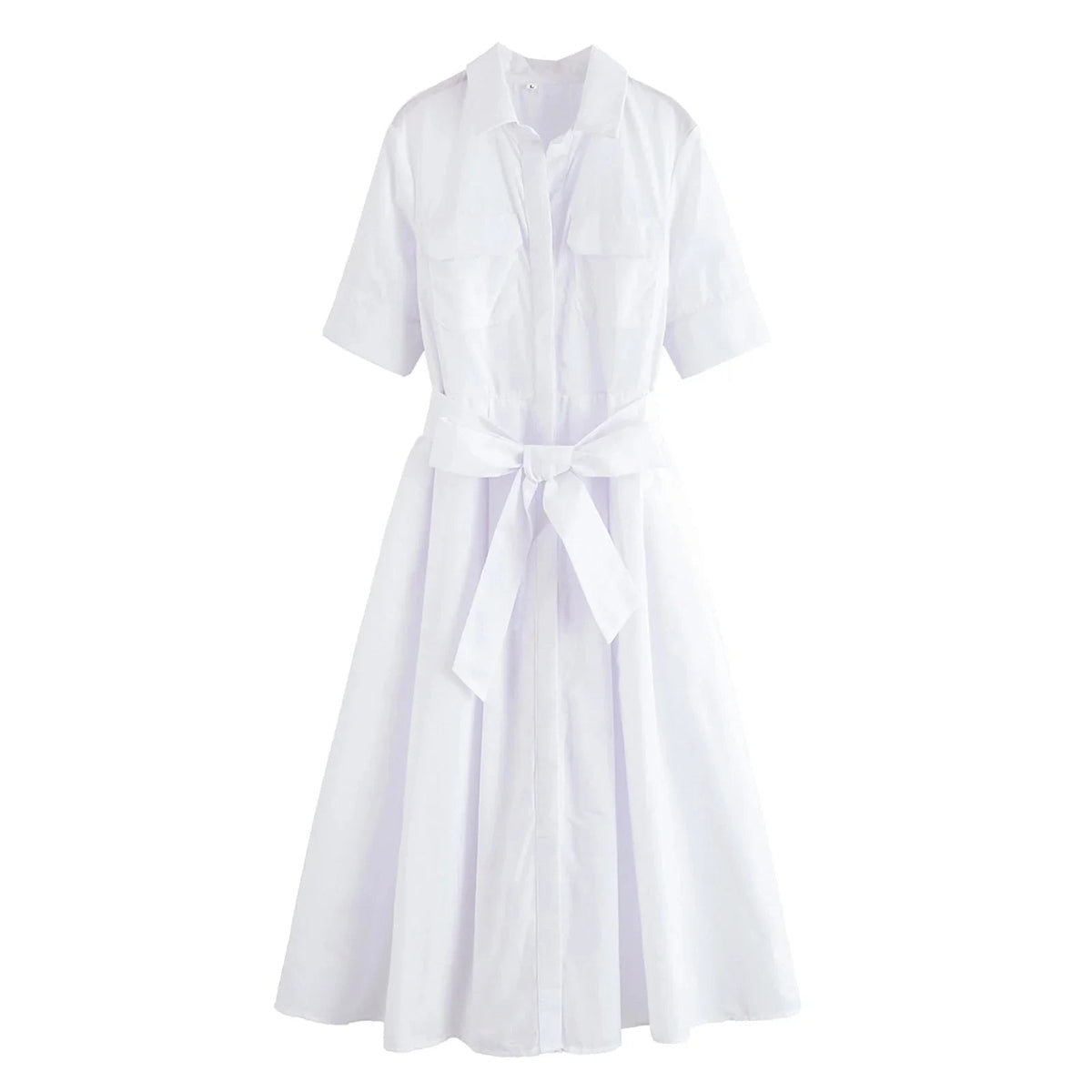 Beatrice Belted Shirt Midi Dress