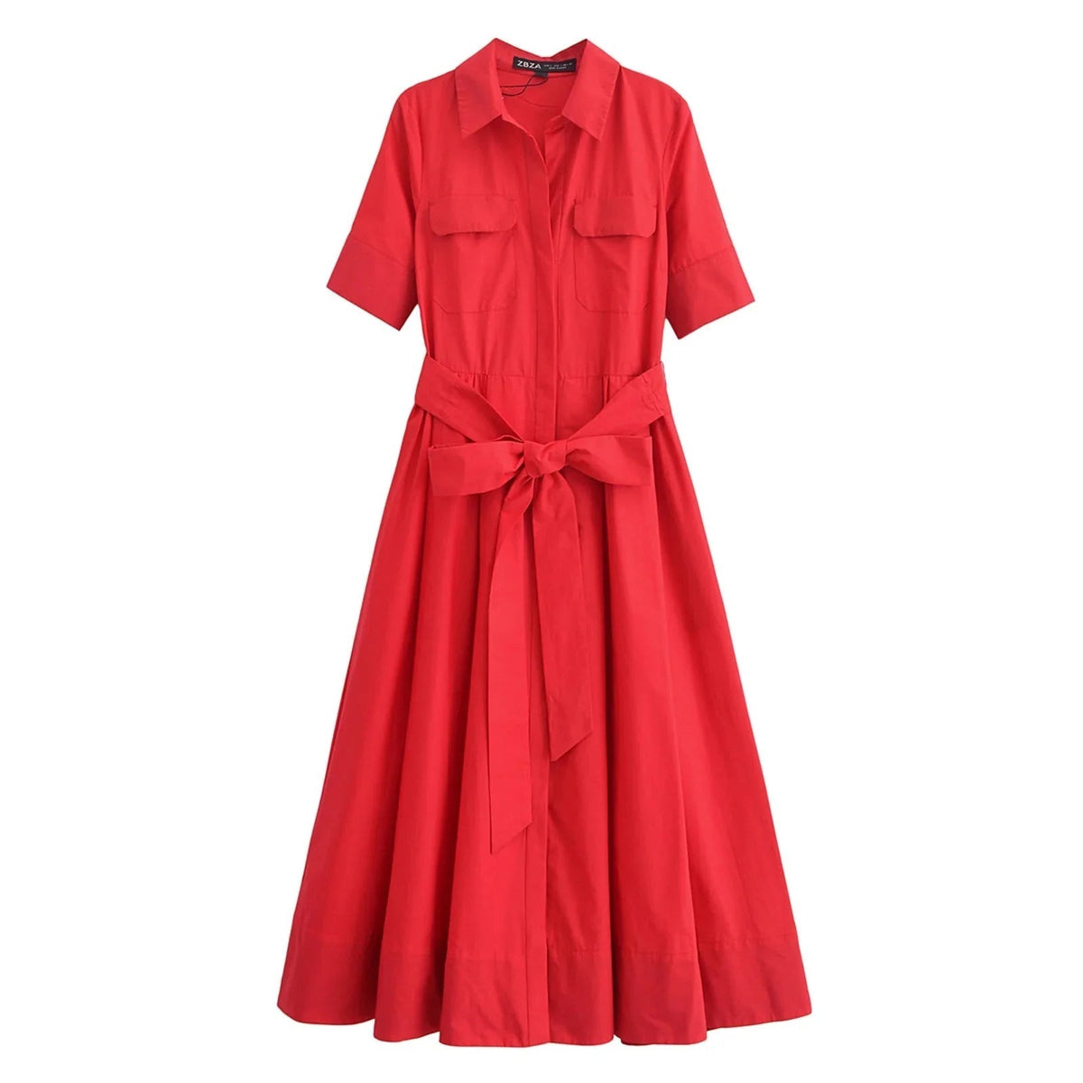 Beatrice Belted Shirt Midi Dress