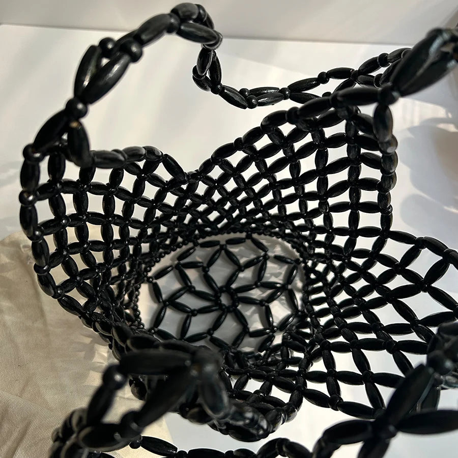 Margot flettet mulepose med perler