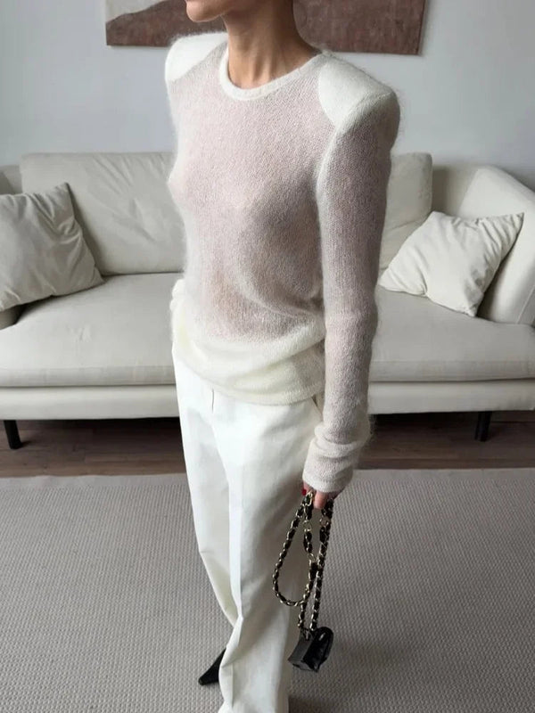 Transparent pullover Maricar med slim fit