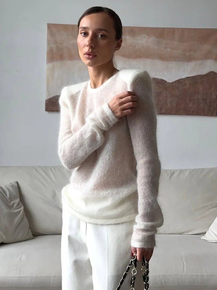 Transparent pullover Maricar med slim fit