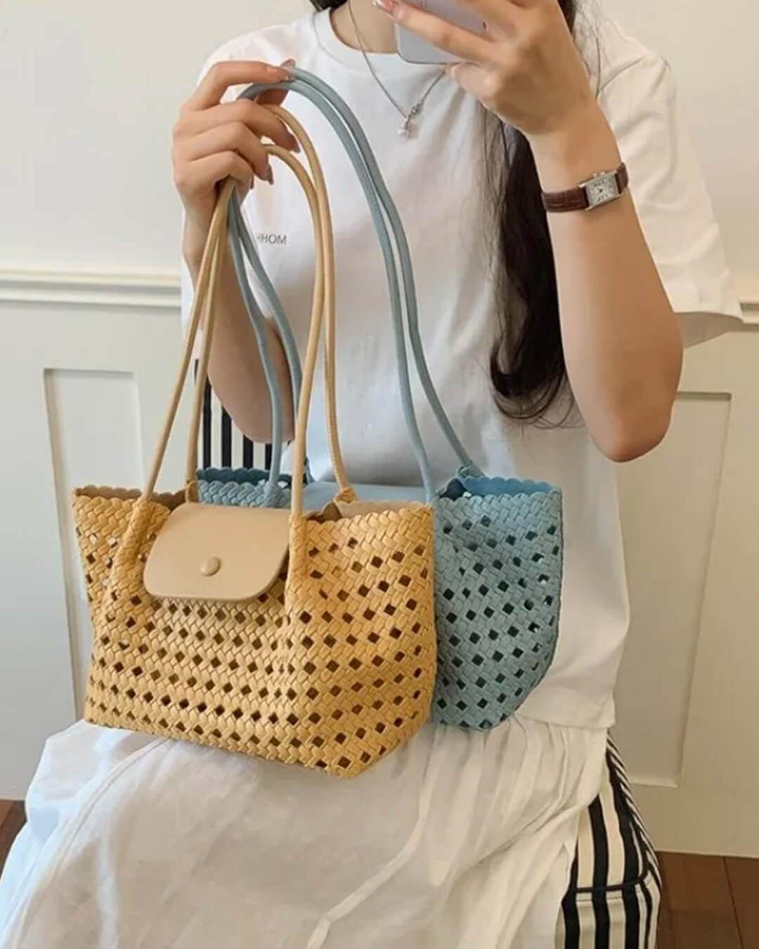 Marina Embossed Shoulder Bag