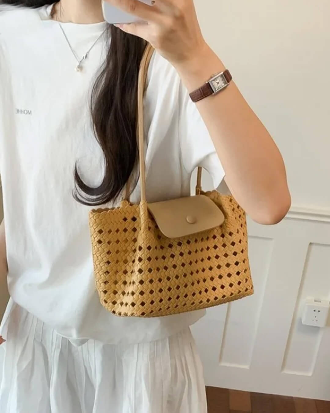 Marina Embossed Shoulder Bag