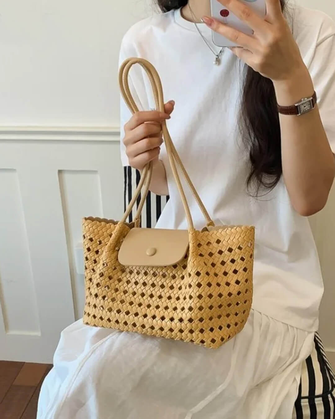 Marina Embossed Shoulder Bag