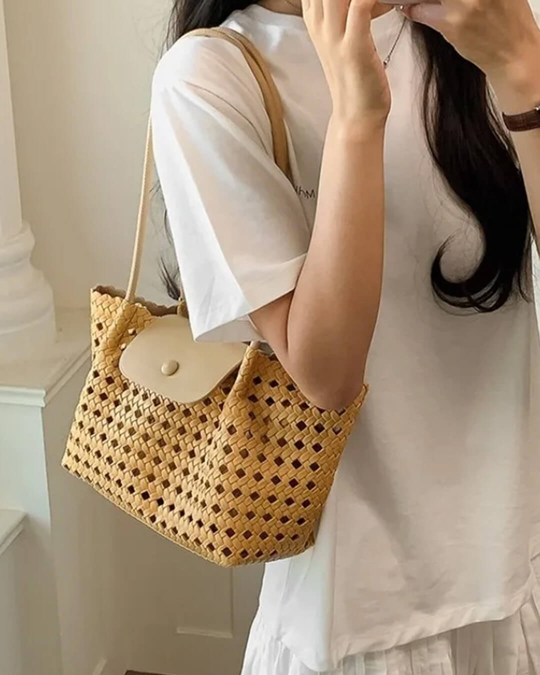 Marina Embossed Shoulder Bag