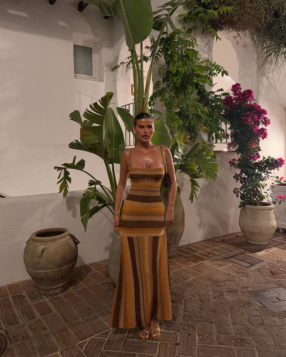 Martha Striped Knit Midi Dress