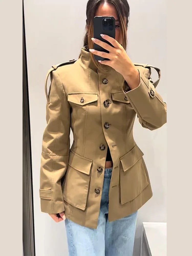 Melinda trenchcoat med slim fit