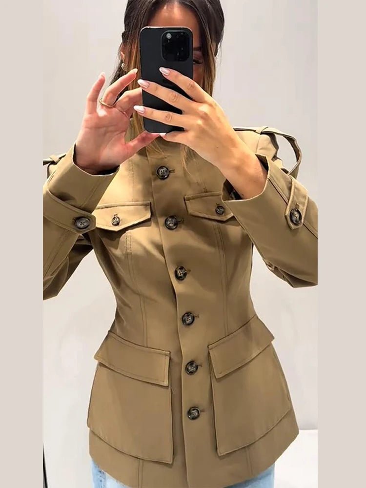 Melinda trenchcoat med slim fit
