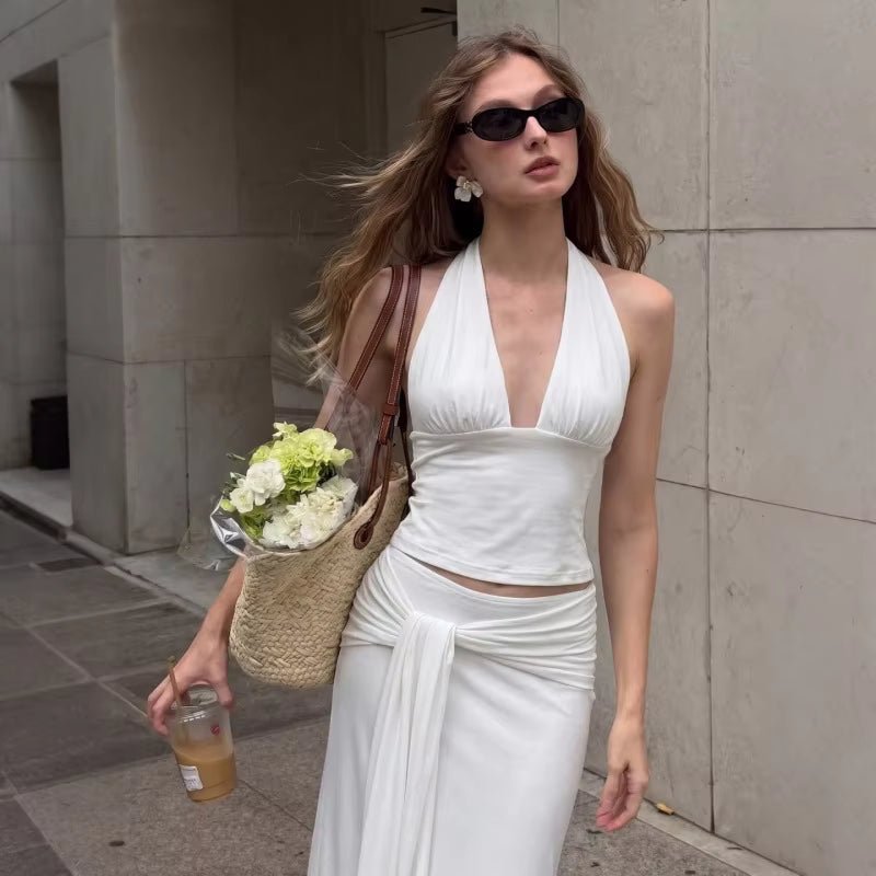 Melissa halterneck-nederdelssæt i to dele
