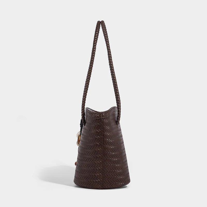 Meryl flettet bucket-taske med pung