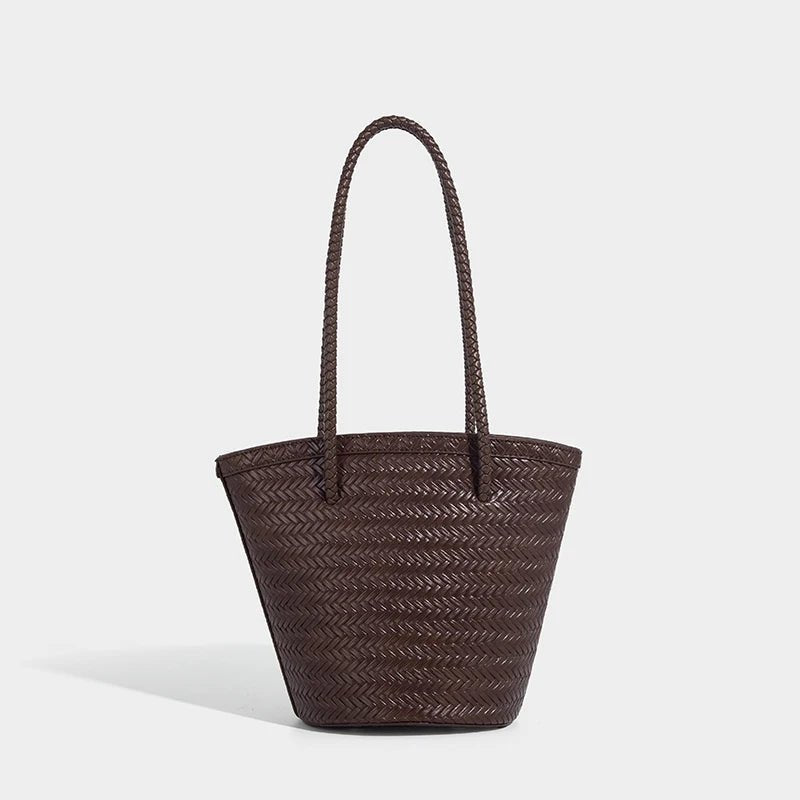Meryl flettet bucket-taske med pung