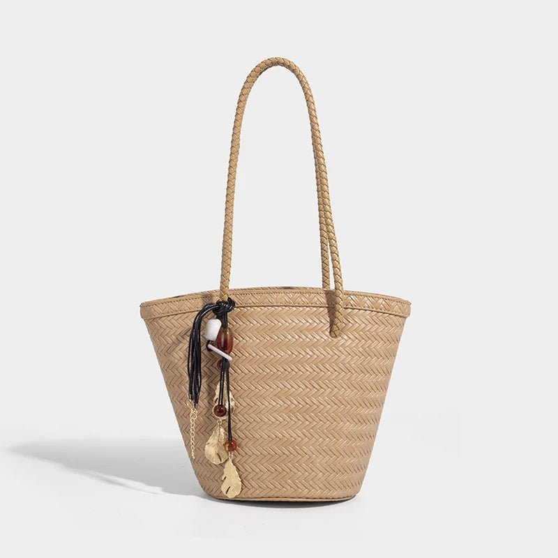 Meryl flettet bucket-taske med pung