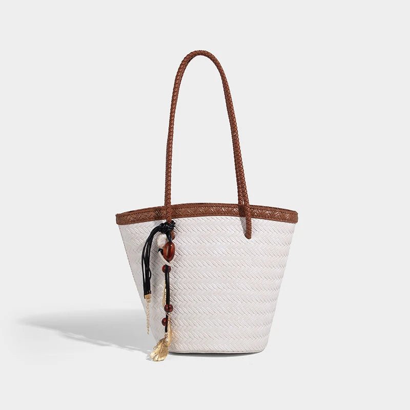 Meryl flettet bucket-taske med pung