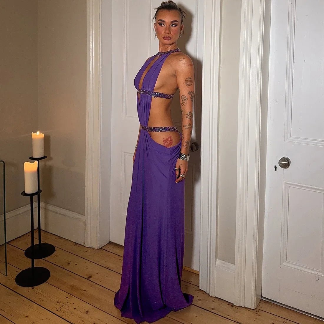 Mia haltermaxikjole
