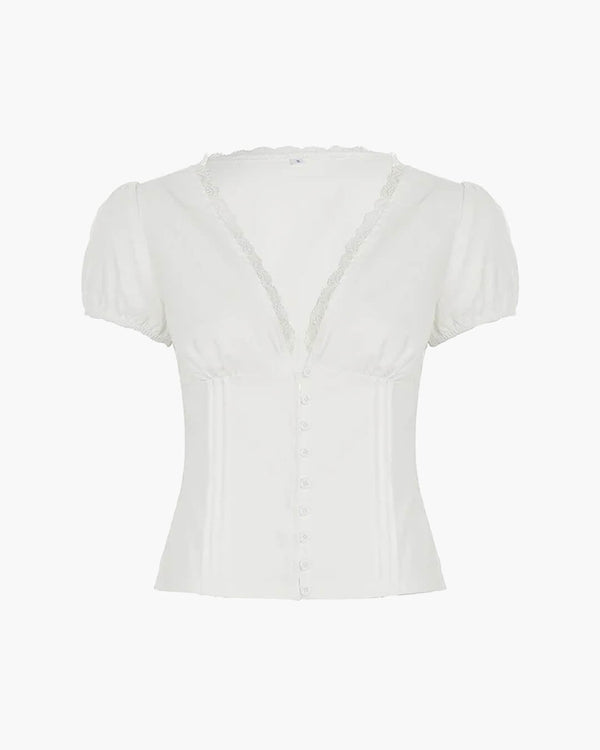 Mica bluse med dyb udskæring