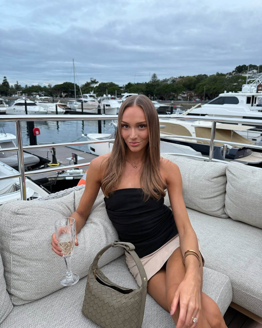 Mica-flettet taske i ruskind