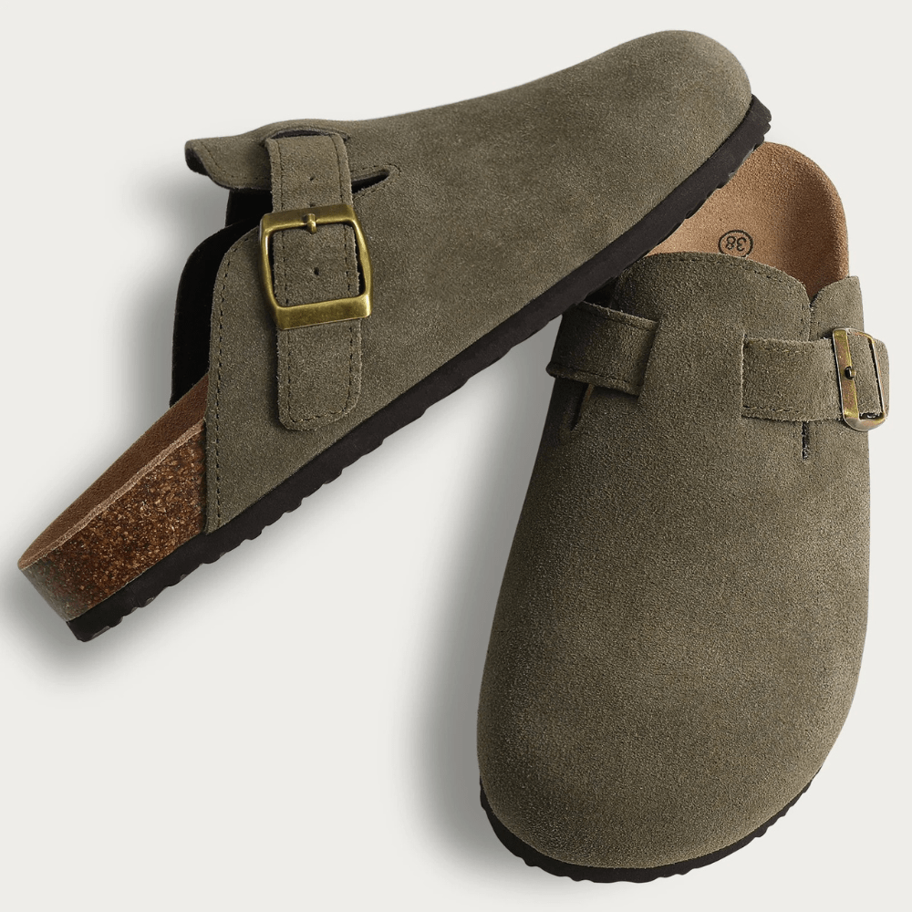 Minerva slip-on-sandaler med justerbart spænde