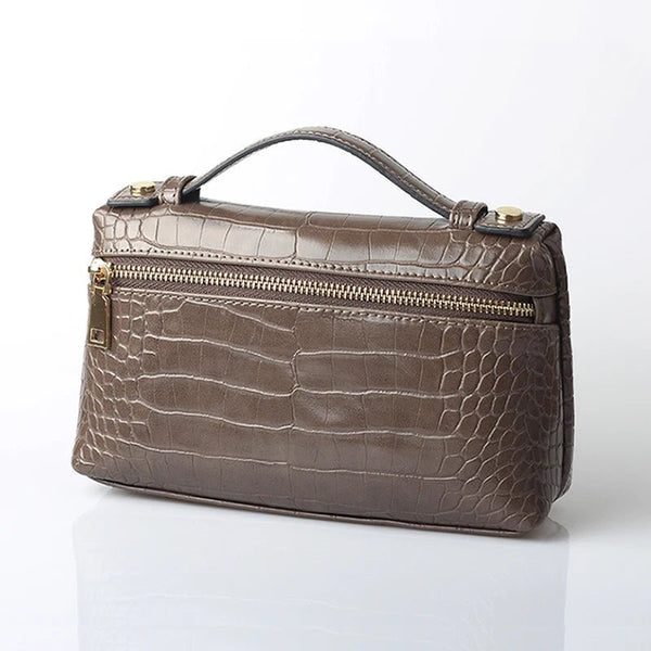 Minerva-clutch med krokodillemønster