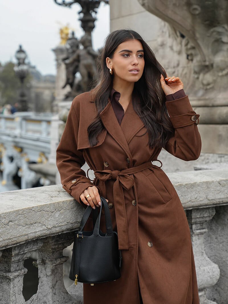 Molly trenchcoat i imiteret ruskind