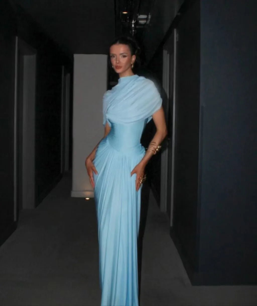 Monica elegant figursyet maxikjole i mesh