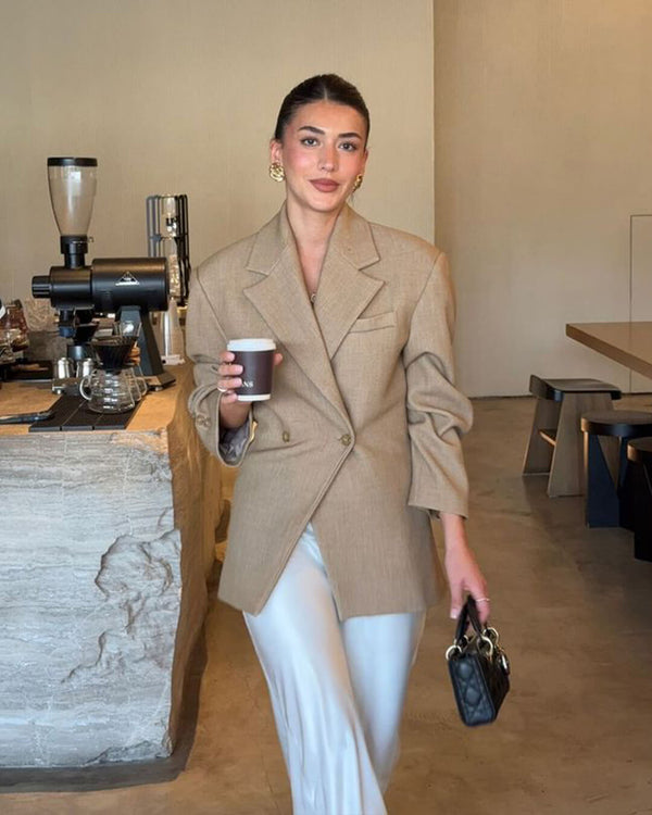Myrna Notch Lapel Cinched Blazer