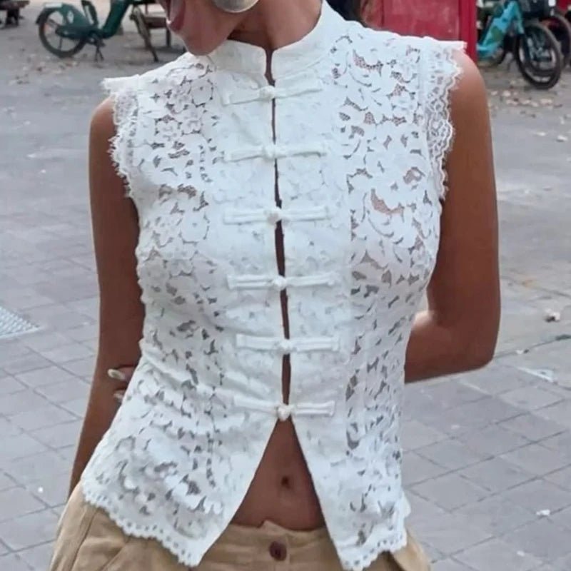 Odessa ærmeløs blondetop
