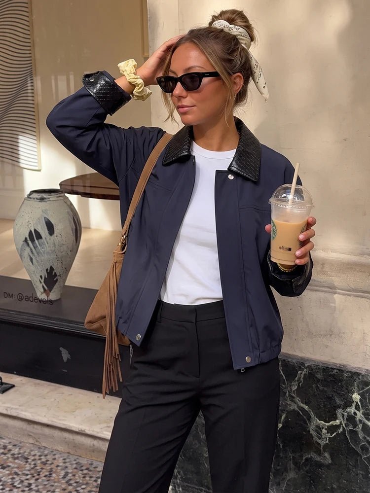 Olivia Contrast Collar Bomber Jacket