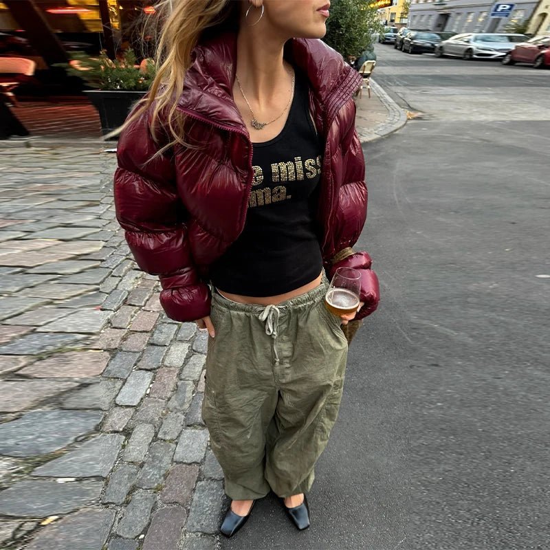Olivia blank vatteret jakke