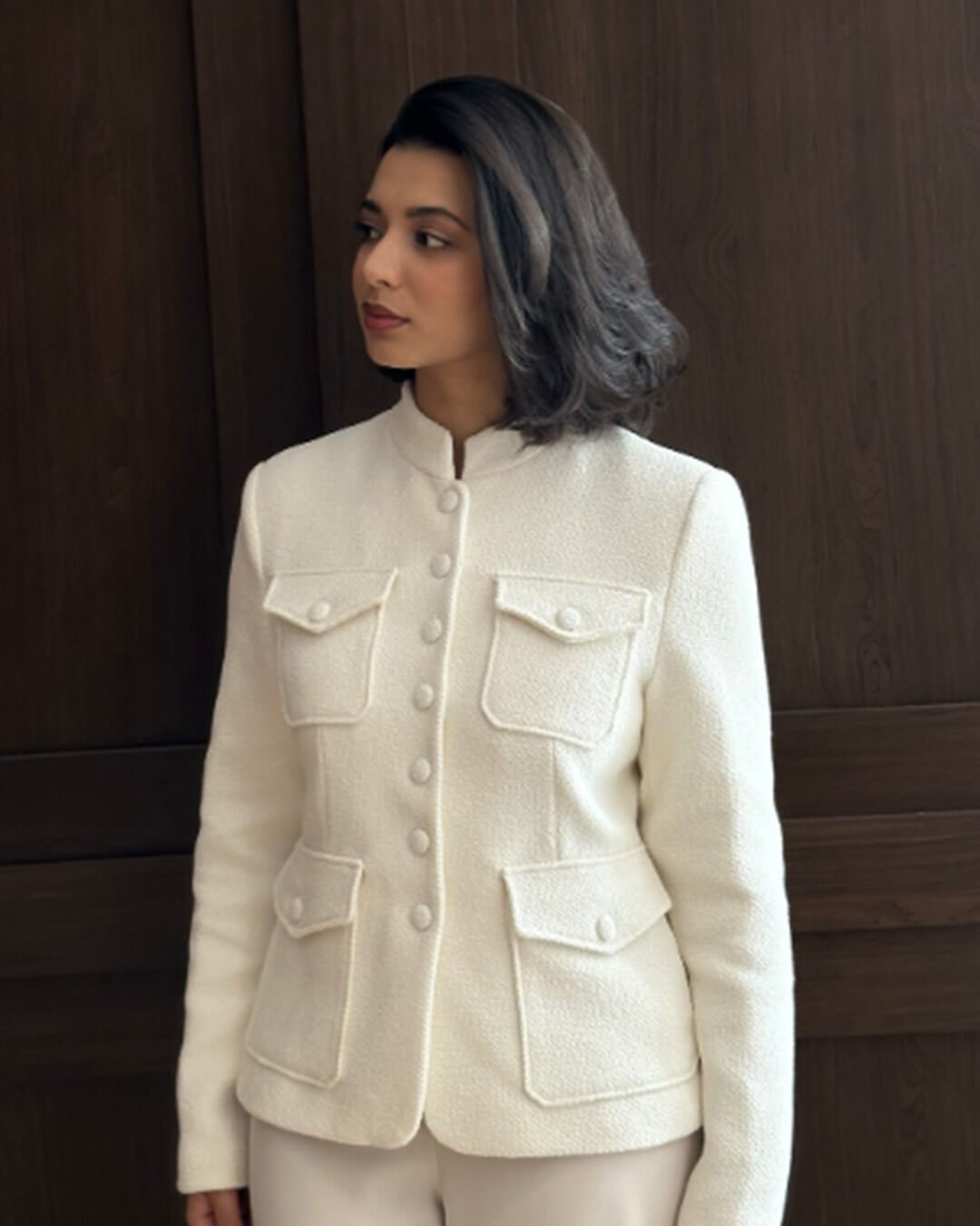 Ophelia blazer med knapper foran og lommer