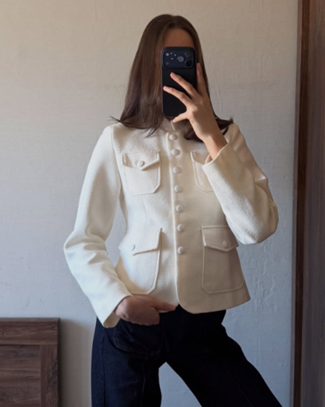 Ophelia blazer med knapper foran og lommer