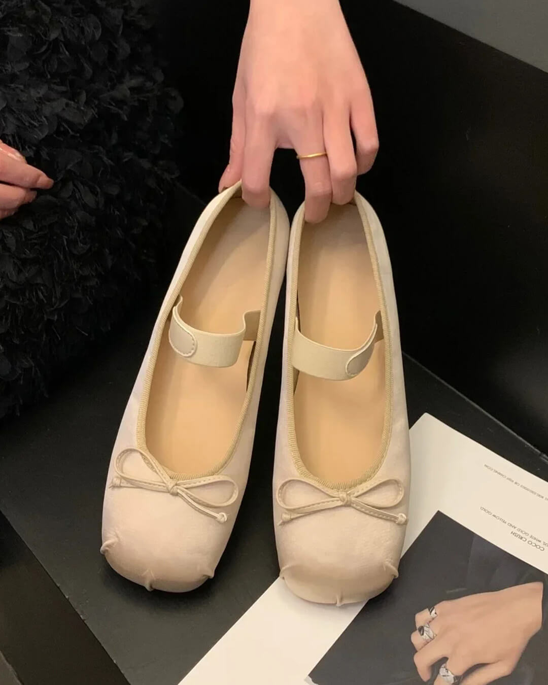 Pamela satinballetsko med sløjfe