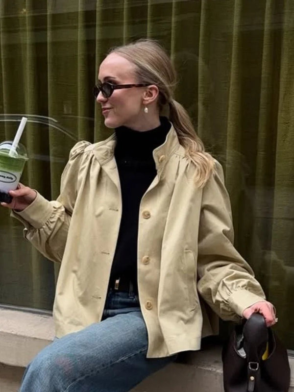 Pia jakke med pufærmer
