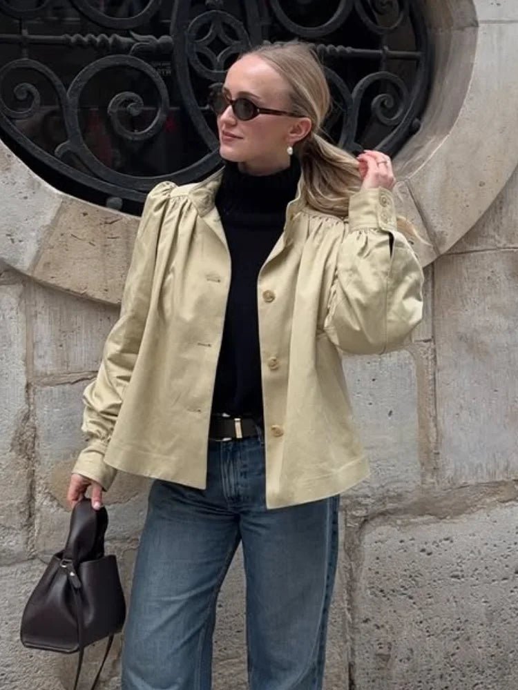 Pia jakke med pufærmer