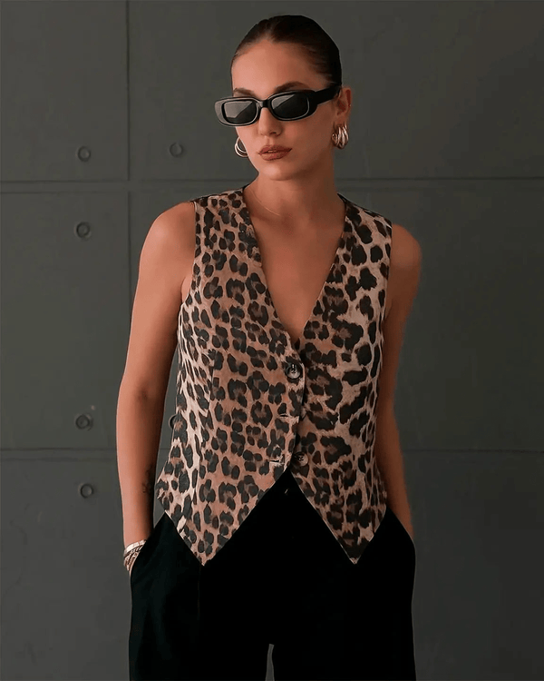 Bianca Leopard Print Vest