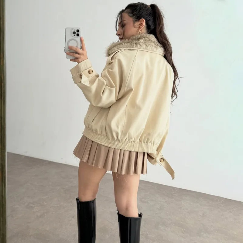 Oversized plysfrakke