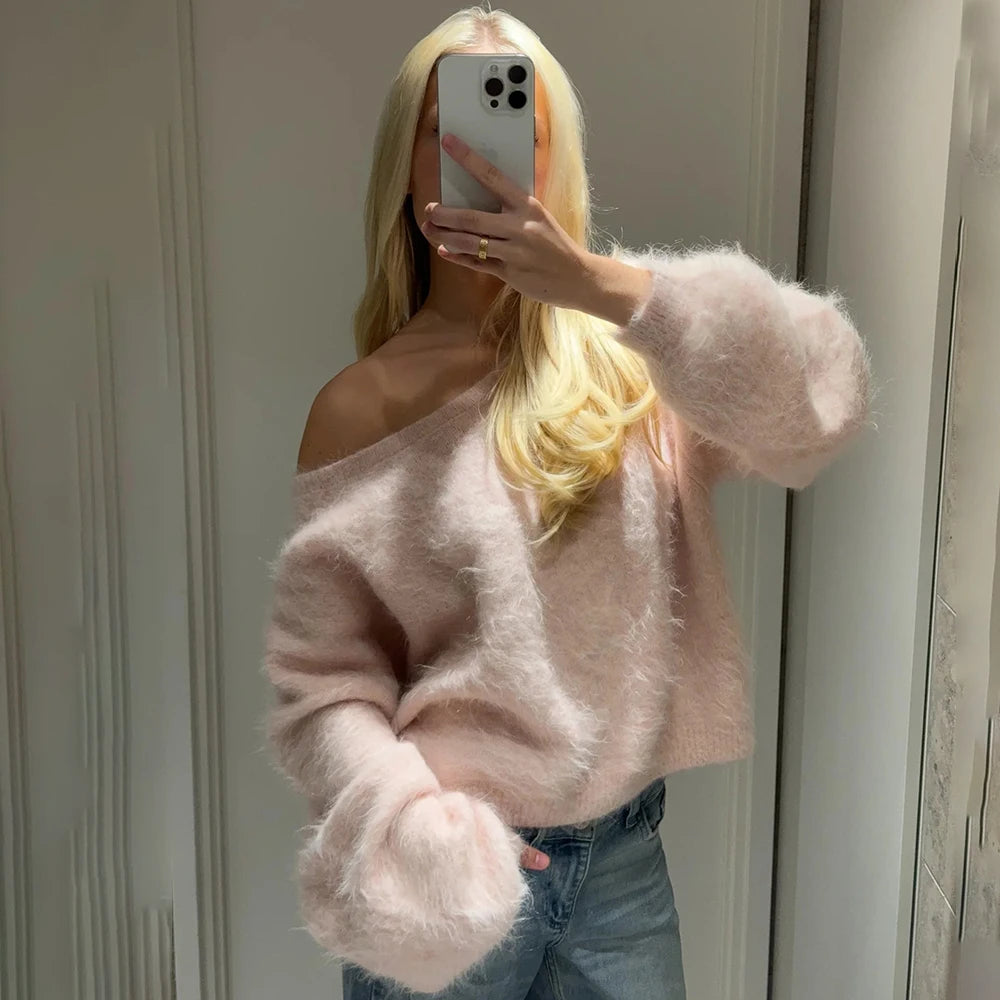 Oversized plyssweater